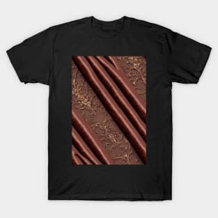 Dark Brown Ornamental Leather Stripes, natural and ecological leather print #60 T-Shirt